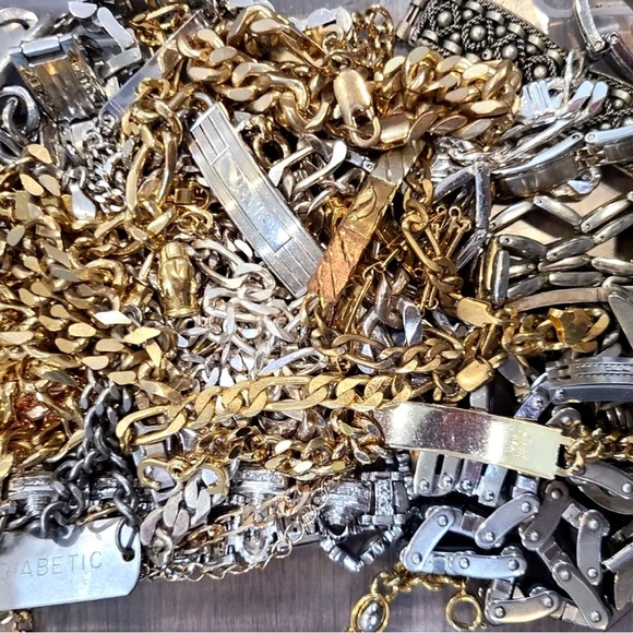 5 Pcs Gold & Silver chain necklace jewelry lot~ ALL WEARABLE  w PENDANTS - Picture 6 of 11